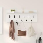 vidaXL Porte-manteau mural avec étagère Blanc Bois d'ingénierie