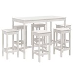 vidaXL Ensemble de bar de jardin 7 Pièces blanc bois de pin massif