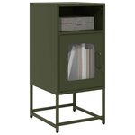 vidaXL Table de chevet vert olive 36x39x78 cm acier laminé à froid