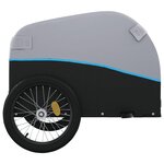 vidaXL Remorque de vélo noir et bleu 30 kg fer