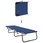 vidaXL Chaise longue pliante 2 Pièces Bleu 56 x 189 x 87 cm tissu
