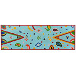 vidaXL Table console Bois de manguier massif Bleu peint à la main