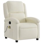 vidaXL Fauteuil de massage inclinable crème velours