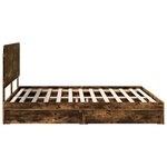 vidaXL Lit de Rangement Chêne fumé 180 x 200 cm Bois d'ingénierie