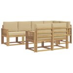 vidaXL Ensemble de canapés d'extérieur 7 Pièces Blanc et Beige Polyester