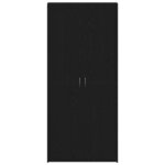 vidaXL Cabinet à chaussures Noir 80 x 35.5 x 180 cm Bois d'ingénierie