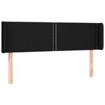 vidaXL Tête de lit avec oreilles Noir 147x16x78/88 cm Tissu
