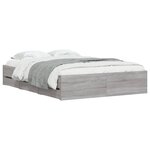 vidaXL Cadre de lit avec tiroirs sans matelas sonoma gris 120x190 cm