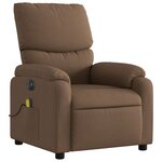 vidaXL Fauteuil inclinable de massage électrique marron tissu
