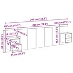 vidaXL Tête de lit avec armoire 3 Pièces Chêne noir Bois d'ingénierie
