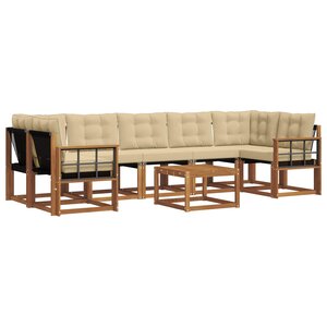 vidaXL Ensemble de canapés d'extérieur 8 Pièces Naturel et Beige