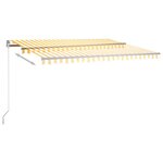 vidaXL Auvent automatique sur pied 450x350 cm Jaune/Blanc