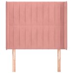 vidaXL Tête de lit avec oreilles Rose 83x16x118/128 cm Velours