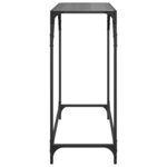 vidaXL Table console avec dessus en verre noir 80x35x81 cm acier