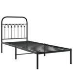 vidaXL Cadre de lit métal avec tête de lit noir 80x200 cm
