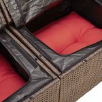 vidaXL Salon de jardin avec coussins 7Pièces marron résine tressée acacia