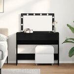 vidaXL Coiffeuse avec LED en chêne noir 100x40x120 cm