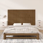 vidaXL Tête de lit murale Marron miel 159 5x3x90 cm Bois massif de pin