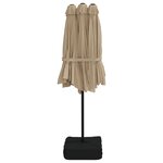 vidaXL Parasol de jardin à double tête avec LED taupe 449x265 cm