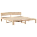 vidaXL Cadre de lit avec tête de lit Naturel 180 x 200 cm Pin massif