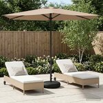 vidaXL Parasol de jardin 270 x 270 cm Polyester Rectangulaire Taupe