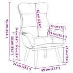 vidaXL Fauteuil Relaxant en Velours Gris Foncé