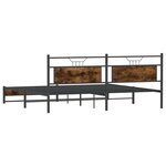 vidaXL Cadre de lit en métal sans matelas chêne fumé 200x200 cm