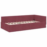 vidaXL Cadre de lit d'angle Rouge bordeaux 100 x 200 cm