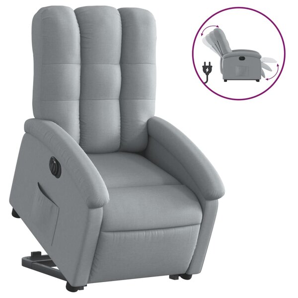 vidaXL Fauteuil inclinable électrique gris clair tissu