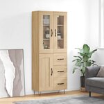 vidaXL Buffet haut Chêne sonoma 69 5x34x180 cm Bois d'ingénierie