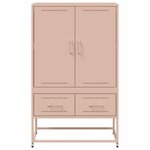 vidaXL Buffet haut rose 68x39x111 5 cm acier
