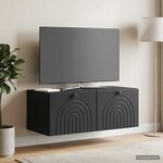 vidaXL Meuble TV mural Noir 78 5 x 41 x 30 cm Bois d'ingénierie