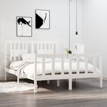 vidaXL Cadre de lit Blanc Bois massif 140x190 cm