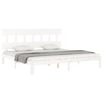 vidaXL Cadre de lit sans matelas blanc bois massif de pin
