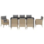 vidaXL Ensemble de salle à manger pour jardin 9 Pièces Beige polyrotin