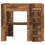 vidaXL Cadre de lit superposé avec bureau Bois ancien 80 x 200 cm