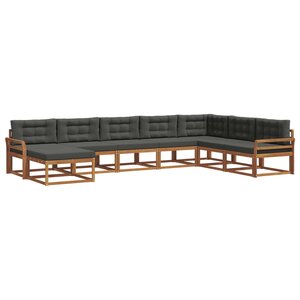 vidaXL Ensemble de canapés d'extérieur 8 pc Naturel et Anthracite