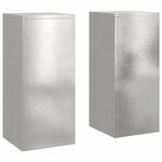 vidaXL Supports pour plantes 2 Pièces Argent 24 x 24 x 55 cm