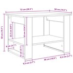 vidaXL Table basse Chêne Sonoma 72 x 50 x 50 cm Bois d'ingénierie