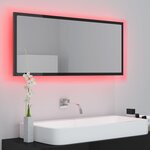 Vidaxl miroir à led de bain noir brillant 100x8 5x37 cm aggloméré