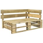 Vidaxl salon de jardin palette 4pièces avec coussins pin imprégné de vert