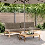 vidaXL Canapés centraux palette de jardin 2Pièces et coussins bois acacia