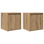 vidaXL Tables de chevet murales 2 Pièces chêne artisanal 38x34x40 cm