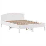 vidaXL Lit bibliothèque sans matelas blanc 140x200 cm bois pin massif