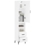 vidaXL Buffet haut Blanc 34 5x34x180 cm Bois d'ingénierie