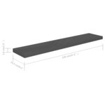 vidaXL Étagère murale flottante Gris brillant 120x23 5x3 8 cm MDF