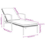 vidaXL Chaise longue de jardin avec coussin Résine tressée Gris
