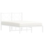 vidaXL Cadre de lit métal avec tête de lit blanc 120x200 cm