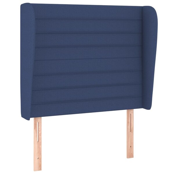 vidaXL Tête de lit avec oreilles Bleu 103x23x118/128 cm Tissu