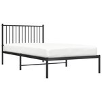 vidaXL Cadre de lit métal sans matelas avec tête de lit noir 100x200cm